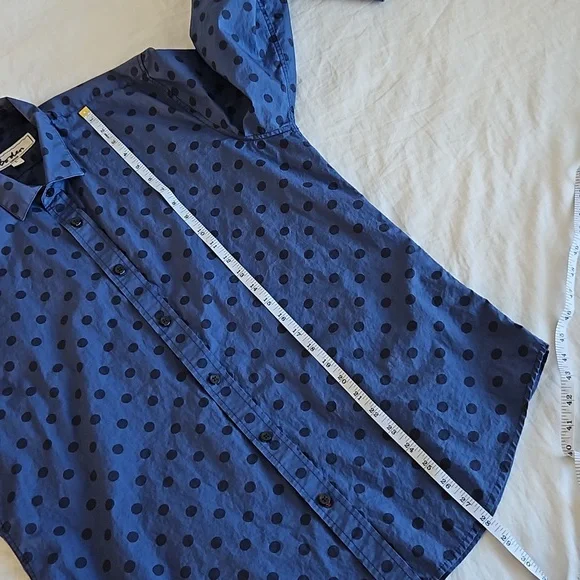 Boden Men's Blue Polka Dot Cotton Button Down Shirt Size Large - Picture 9 of 9